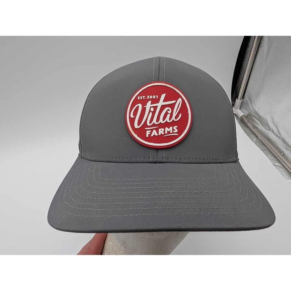 Branded Bills Vital Farms Gray Flexfit 110 Performance Perforated Hat Cap OSFM